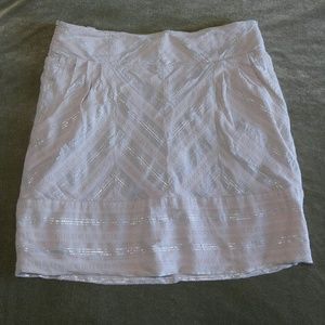 Dusty Rose and Silver Embroidered Mini Skirt